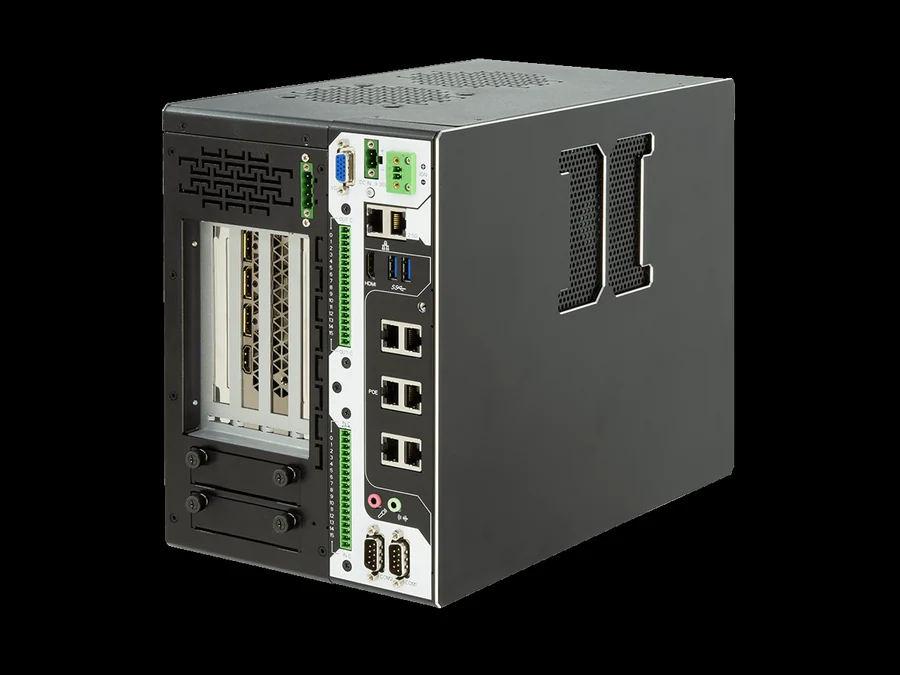 FPC-9107-P6-G2 - Industrial Edge AI Computer supporting NVIDIA RTX-3070 or dual Tesla T4, Intel 10th Gen Xeon/Core, 6x GbE PoE