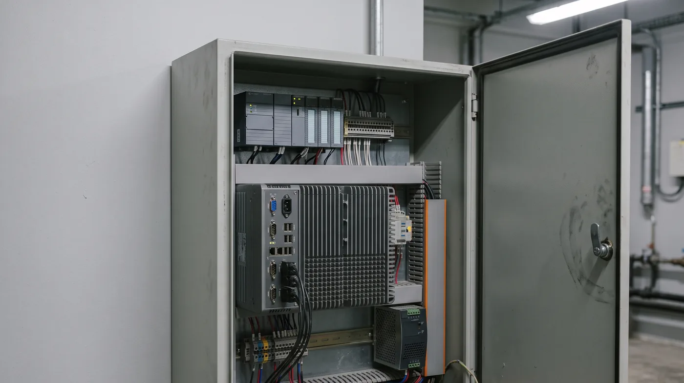 Trạm SCADA & thu thập dữ liệu — Một máy đứng giữa, gom số liệu từ chục thiết bị: PLC, biến tần, đồng hồ điện, cân, cảm biến nhiệt